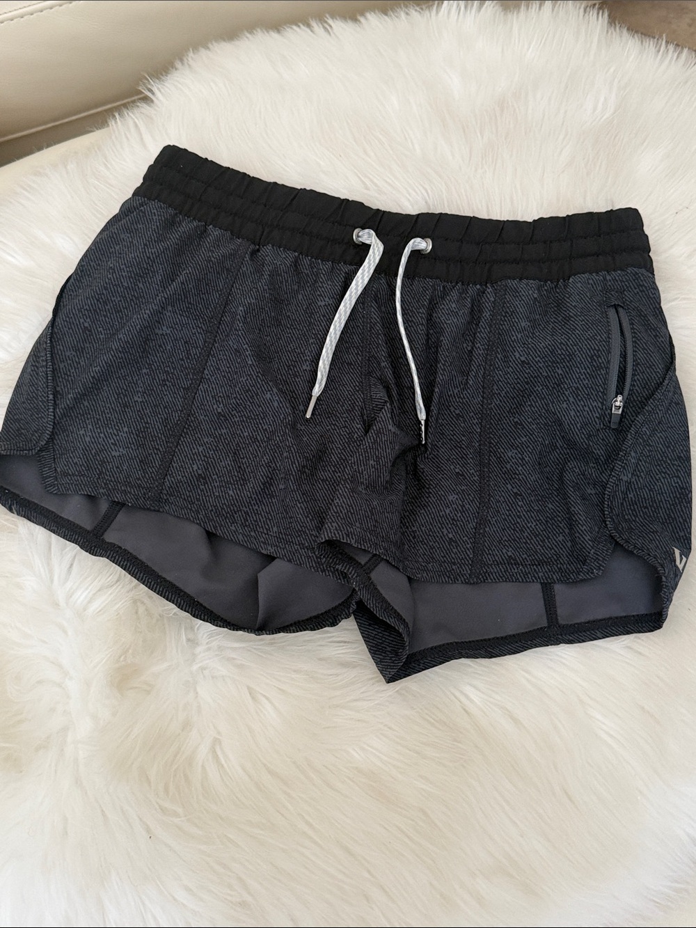 Vuori Black and Gray Athletic Shorts with Drawstring